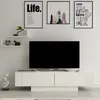 Skye Decor, Matera - Bianco, Bianco, Mobili TV, Bianco, 150 Anteprima dell’immagine prodotto 2