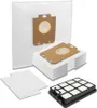 A collection of vacuum cleaner bags and filters arranged on a white background. Produktbild-Vorschau