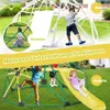 A collage of children playing on a climbing dome with a slide in a backyard setting. Náhľad obrázku produktu