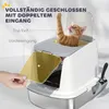 PawHut kočičí záchod, kočičí toaleta s víkem, lopatka na Náhled obrázku produktu 5