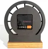 Modern standuhr tischuhr klein aus Holz Eiche Wohnzimmer Produktbild-Vorschau 3