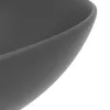 vidaXL Lavabo in Vetroceramica grigio chiaro rotondo Anteprima dell’immagine prodotto 9