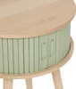 Nočný stolík NYSOS s 2 dvierkami, Ø 40 cm, zelený Náhľad obrázku produktu 2