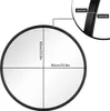 A round mirror with dimensions indicated by lines and text. Produktbild-Vorschau
