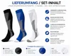 3x Kompressionsstrümpfe Herren Damen Schwarz+Blau+Weiss Produktbild-Vorschau 7
