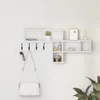 Vešiak na stenu Biela 100 x 12 x 43,5 cm Kompozitné drevo Náhľad obrázku produktu 3