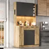 Armoire vitrine Merax pour cuisine, équipée de LED, meuble Voir les images du produit 2