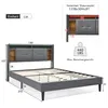 A diagram of a bed frame with dimensions and features indicated. Produktbild-Vorschau