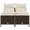 Design 4-tlg. Garten-Sofagarnitur mit Kissen Braun Poly Produktbild-Vorschau 3