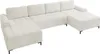 A U-shaped sectional sofa in a light cream color, shown from a slightly elevated angle against a white background. Náhľad obrázku produktu