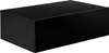 A black, high-gloss wall shelf with a drawer, shown from a three-quarter angle against a white background. Voir les images du produit