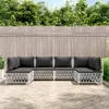 vidaXL 6-tlg. Garten-Lounge-Set mit Kissen Weiß Stahl -  Produktbild-Vorschau 10