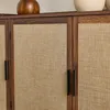 3-türiges Sideboard in Nussbaumoptik mit Stofffronten  B Produktbild-Vorschau 6