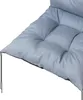 A close-up of a gray cushion with tufted detailing and black ties. Podgląd zdjęcia produktu