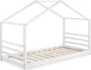 A white house-shaped bed frame with a slatted base. Náhľad obrázku produktu