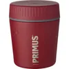 A red insulated food jar with a gray rim and a ridged lid. Produktbild-Vorschau