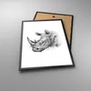 Gerahmtes Poster - Schwarzer Rahmen - Nashorn Porträt Produktbild-Vorschau 3