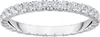 A close-up studio shot of a diamond eternity ring. Voir les images du produit