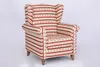 Polstersessel Loretta, ca. 86 x 81 x 105 cm – Rot gestreift Produktbild-Vorschau 3