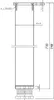 A technical drawing of a table leg with dimensions and screw details. Produktbild-Vorschau