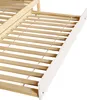 A close-up view of the wooden slatted base of a bed frame, with a white trim piece visible on the right side. Produktbild-Vorschau