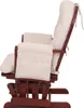 A side view of a wooden rocking chair with cream-colored cushions. Voir les images du produit