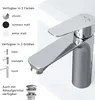 A chrome faucet is shown on a white background, with text and icons describing its features and options. Produktbild-Vorschau