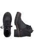 A pair of black lace-up boots shown from a top-down perspective against a white background. Produktbild-Vorschau