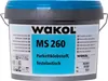 A gray and blue plastic bucket of WAKOL MS 260 Parkettklebstoff festelastisch adhesive. Produktbild-Vorschau