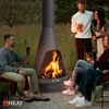 Gartenkamin La Luz aus schwarzem Stahlblech 140 cm hoch mit Produktbild-Vorschau 6