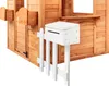 A close-up view of a wooden playhouse with a white mailbox and fence. Náhled obrázku produktu