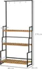 A three-tiered plant stand with hooks at the top, shown against a white background with dimensions labeled. Produktbild-Vorschau