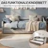 Homestyle4u Tagesbett 90x200 Ausziehbett Grau mit Matratze Produktbild-Vorschau 16