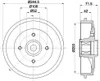 Bremstrommel Ø 245 mm Ø 12 mm HELLA passend für u.a. Produktbild-Vorschau 8