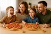 hausleben Pizzabrett 33 cm Bambus 4er Set – Rundes Produktbild-Vorschau 3