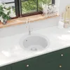 The Living Store Granitspüle Einzelbecken Rund Weiß Produktbild-Vorschau 1