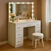 CLP Schminktisch Ginny Spiegel 110x55 cm LED 3 Licht-Modi Produktbild-Vorschau 4