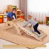 COSTWAY Drevený lezecký oblúk s vankúšmi, Montessori Náhľad obrázku produktu 9