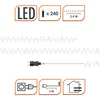 Zilverkleurige LED-lichtslinger met clusterlampjes - 240 Productafbeelding-voorbeeld 2