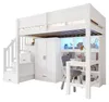 Hochbett 90x200 cm mit Schreibtisch, Kleiderschrank, Regal, Produktbild-Vorschau 5