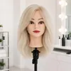 Kadeřnická cvičná hlava Jessica s lidskými vlasy 40 cm + Náhled obrázku produktu 5