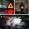 Collage showing different modes of a portable air pump with LED light. Produktbild-Vorschau