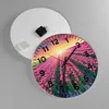 Wanduhr - Rund - Glasuhr - Wiese Tulpen Sonnenuntergang Produktbild-Vorschau 2