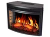 A black electric fireplace with realistic flames and logs. Podgląd zdjęcia produktu