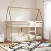 vidaXL Poschodová posteľ so strechou 80x200 cm z masívneho Náhľad obrázku produktu 2