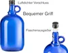 Blaue Glasflasche 1 L mit Ausgießer & Schraubverschluss – Produktbild-Vorschau 6