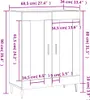 vidaXL Příborník bílý 69,5x34x90 cm výrobek z odvozeného Náhled obrázku produktu 8