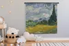 MuchoWow® Wandteppich Wandbehang Weizenfeld mit Zypressen - Produktbild-Vorschau 3