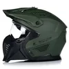 A green and black modular motorcycle helmet with a clear visor, shown from the side against a white background. Anteprima dell’immagine prodotto