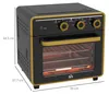 Schwarz+Gold Mini-Backofen 20L: Ölfreies Frittieren, Produktbild-Vorschau 3
